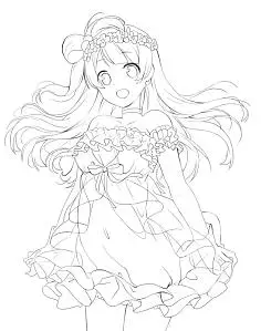 com采集妖精的国度采集到漫画人物线稿-女4动漫线稿采集妖精的国度