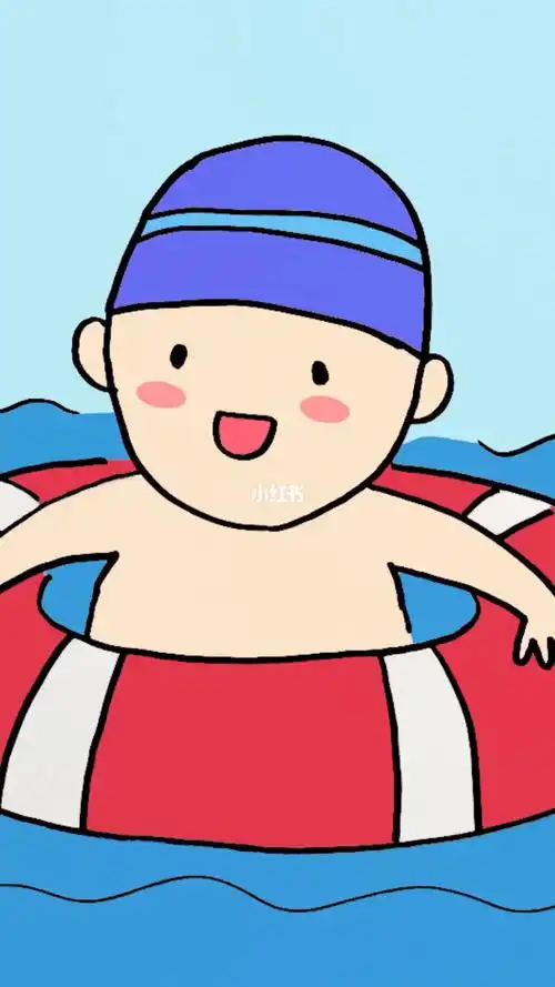 简单漂亮的儿童游泳简笔画教程