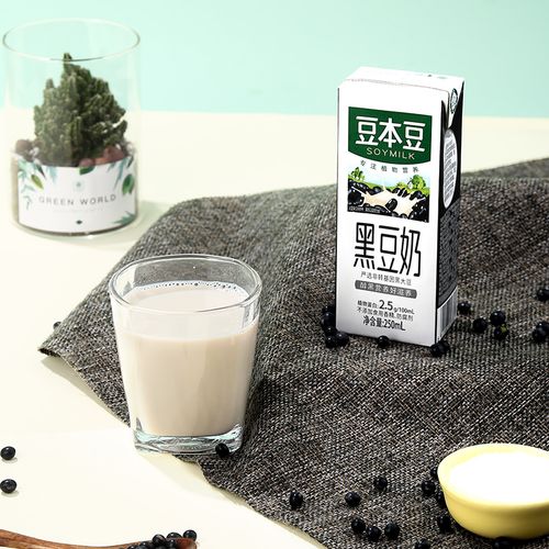 豆本豆黑豆奶250ml*12盒美味早餐奶植物蛋白饮品醇香营养健康礼盒-mc