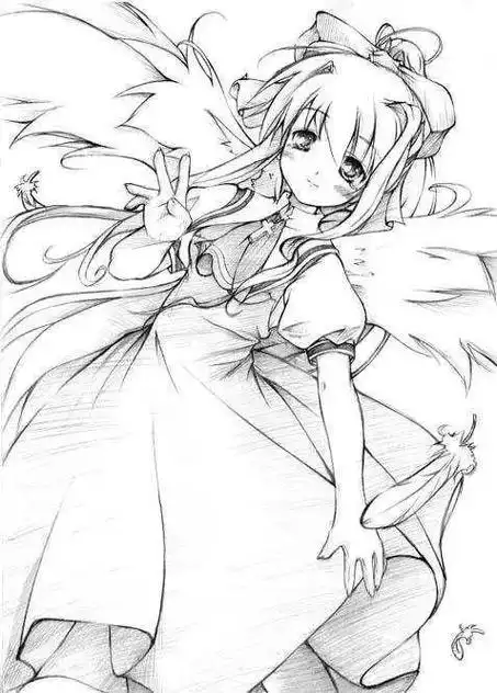 素描教程漫画素描二次元美少女