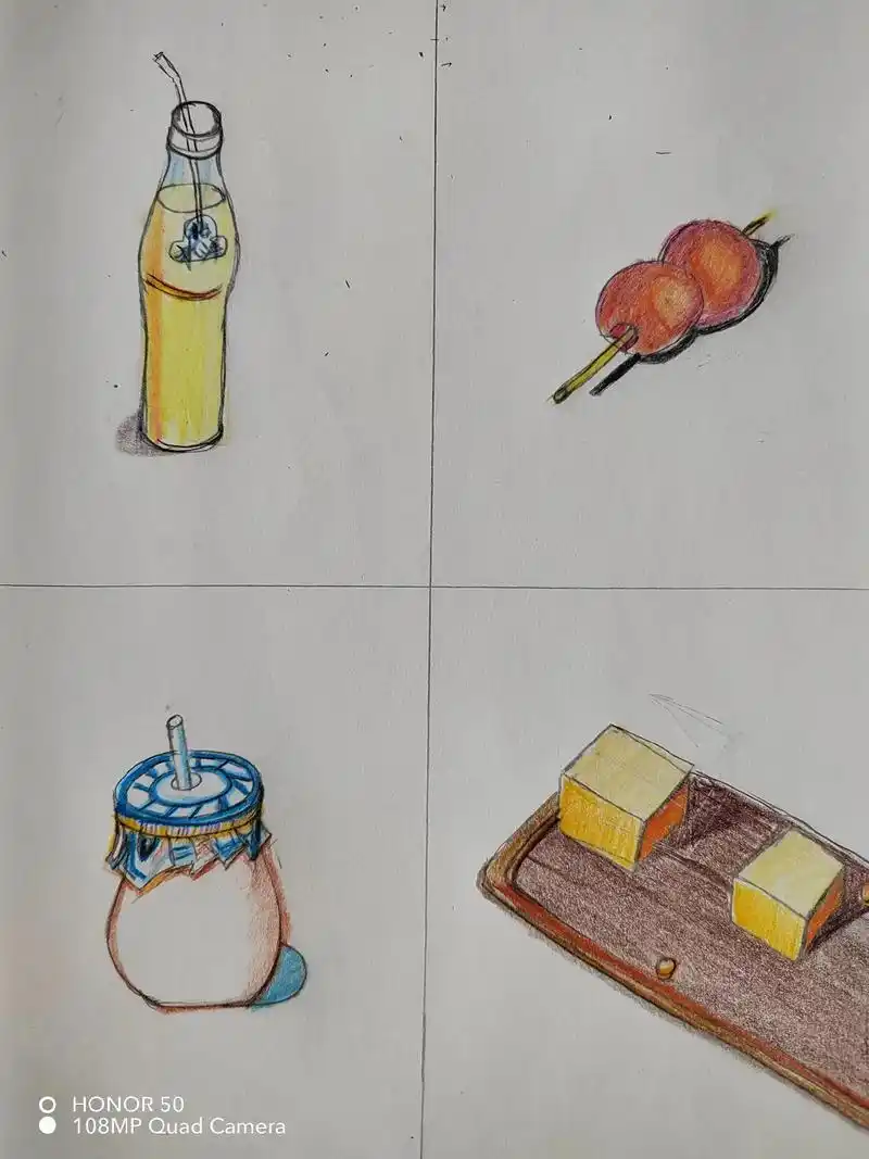 彩铅(84/365)食品饮料#绘画 #速写 #手绘  - 抖音
