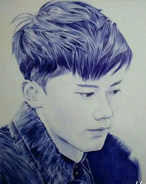 明星素描头像张杰