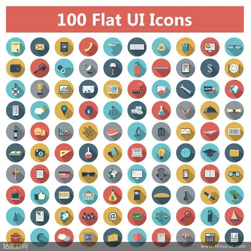 100个超实用彩色icon图标矢量素材