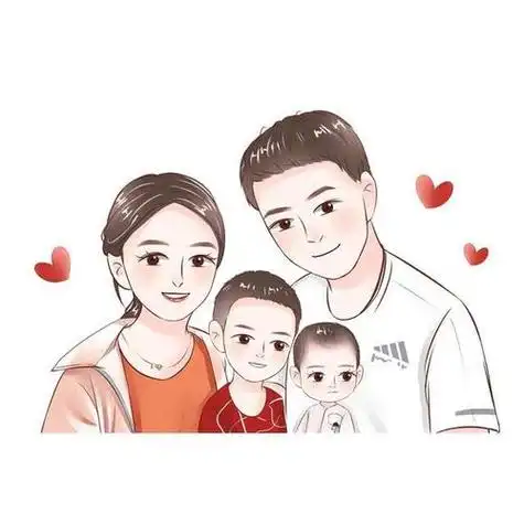 两个男宝全家福卡通头像 卡通头像图片大全 -【爱个性】