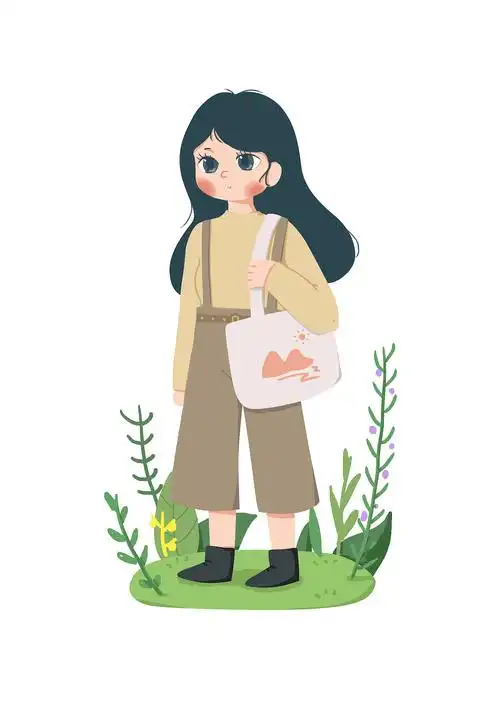 手绘习作漂亮女孩