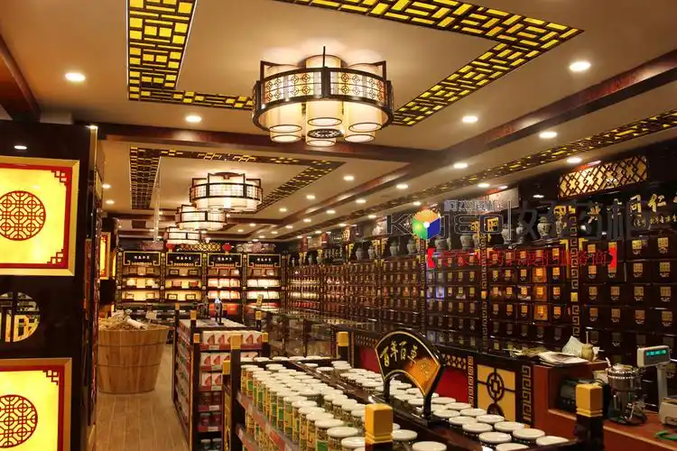 湖南中药材展示柜台红色烤漆木制药店柜子中药前柜厂家直销