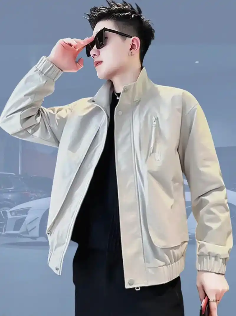 男神装备来了,新款春秋工装纯色夹克外套男帅,帅气又时尚!立领 - 抖音
