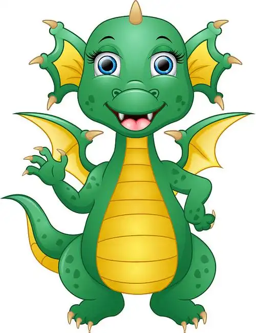 快乐的龙卡通挥手图片下载