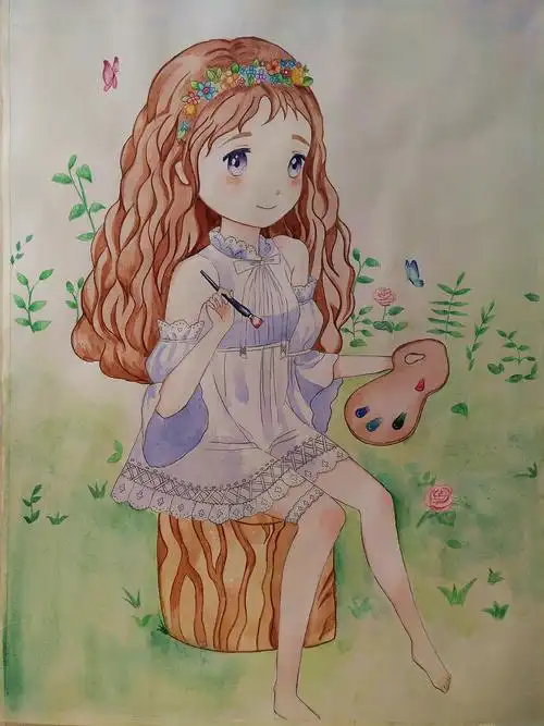 水彩教程‖用水彩画动漫美少女