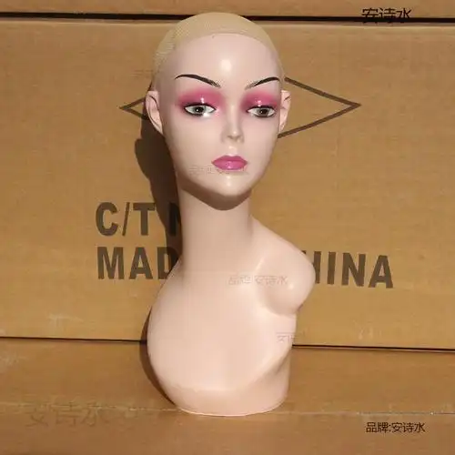 模型假口罩眼睛帽子女士头模丝巾面罩道具人头假发头假头模特展示