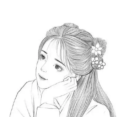 素描古装女孩头像画法 女生头像图片大全 -【爱个性】