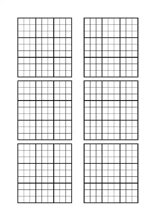数独九宫格空白表格