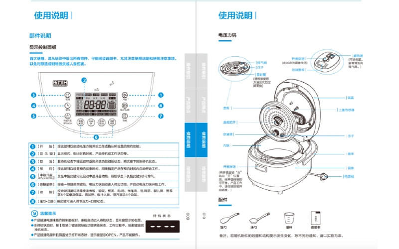 美的钢胆智能ih电压力锅5096说明书——使用说明和维修部分