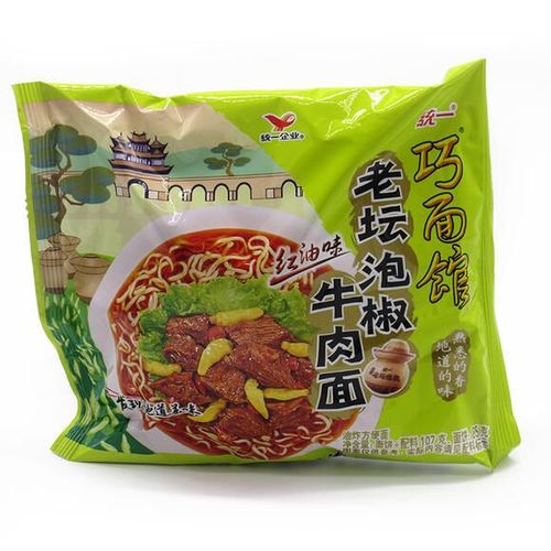 整箱24袋免邮统一面馆老坛泡椒牛肉面红油107g冲泡方便面