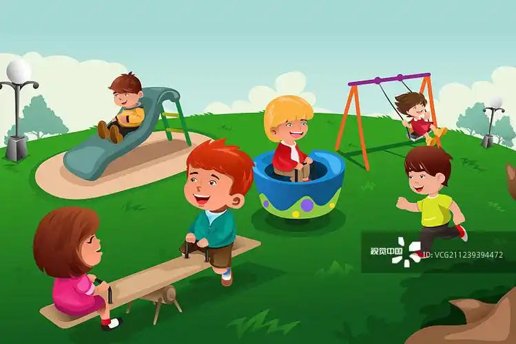 孩子们在公园里玩耍