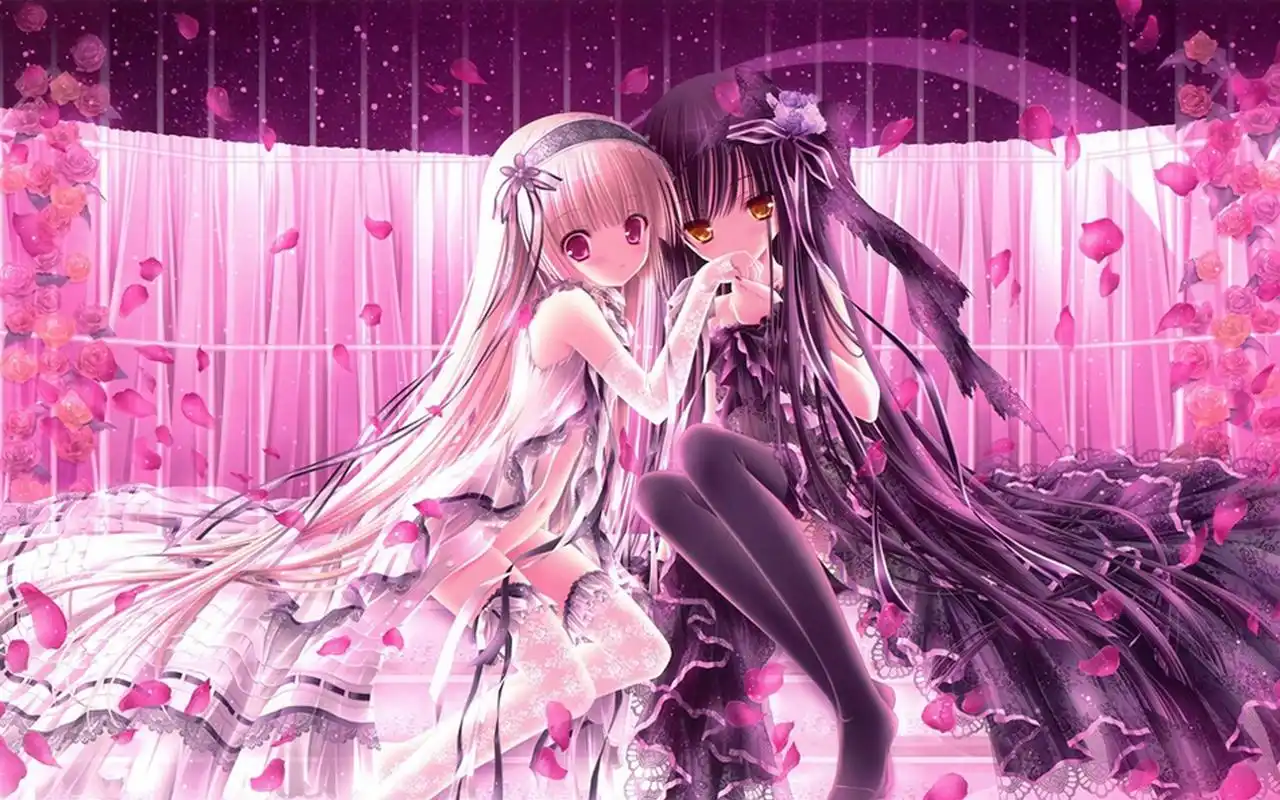 唯美二次元动漫美少女图片桌面壁纸~二次元日系唯美动漫美少女,迷人养