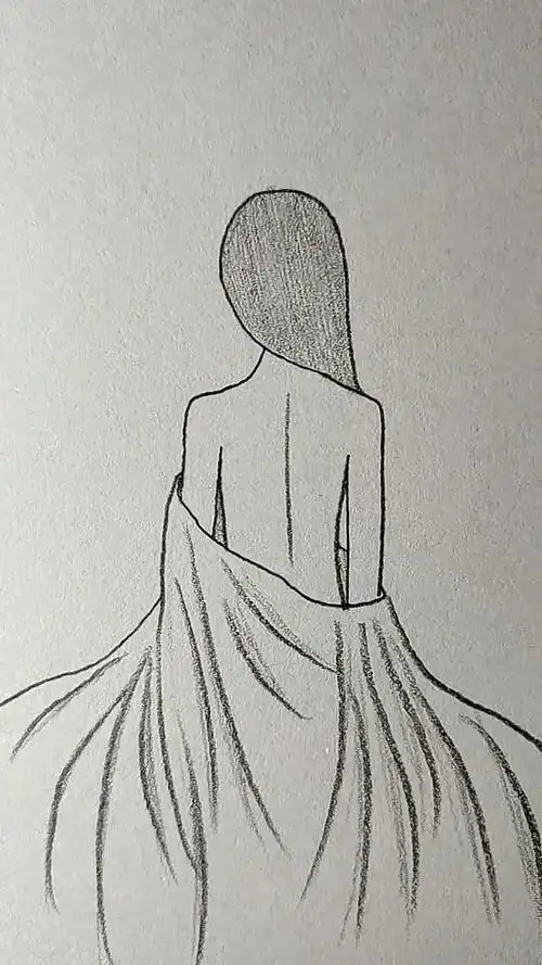 简笔画#美人背影