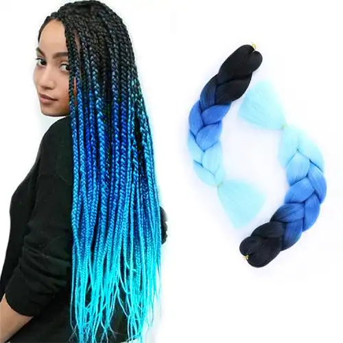 非洲大辫子假发女长发 渐变色脏辫jumbo braid hai高温雅克丝辫子