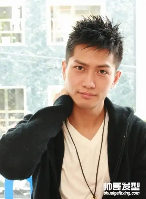 男士黑色短发碎发