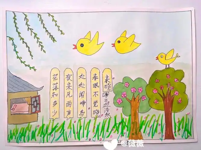 本周第三次古诗配画作业,一年级的娃想独立完成可能性很小,还得家长先