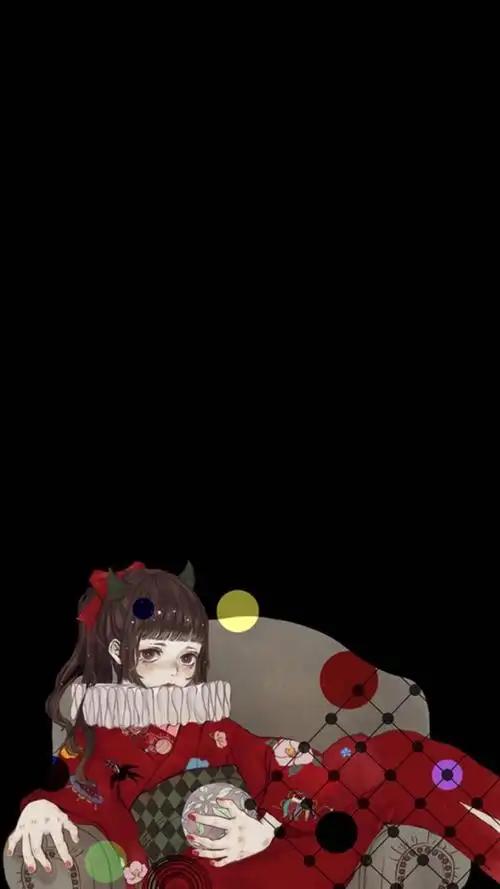 黑暗系病娇少女插画,高清图片,手机锁屏桌面-壁纸族