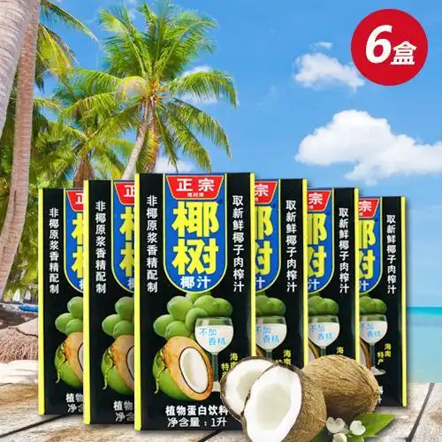椰树牌椰子汁盒装1000ml6盒