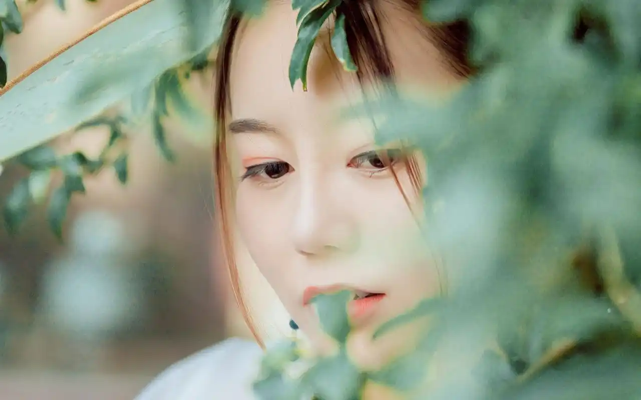 小清新汉服美女户外写真图片桌面壁纸