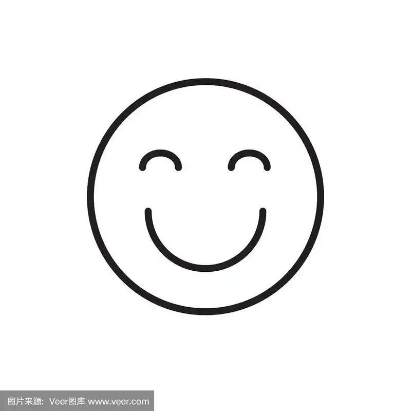 笑脸卡通脸闭上眼睛积极向上的人