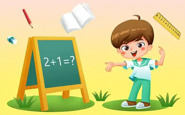 小朋友学习数学小黑板列等式开动脑筋jpg图片数学背景数学老师卡通