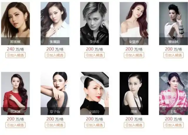 请明星代言多少钱明星代言费报价表