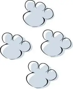 动物脚印简笔画卡通羊驼脚印黑白简笔画素材脚印图案1小动物的脚印简