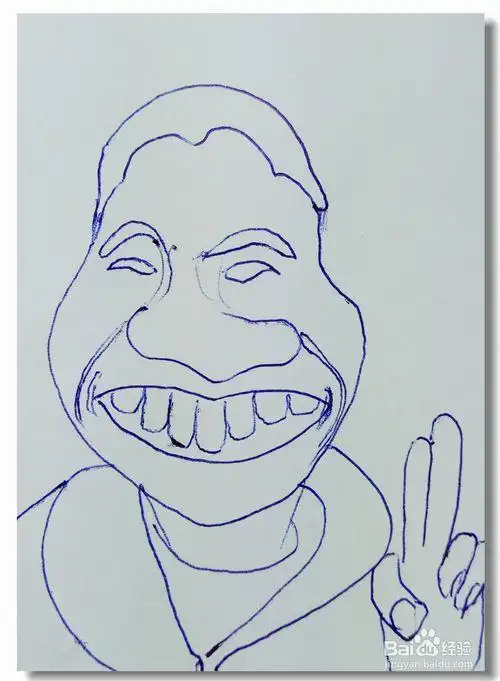 大嘴小人简笔画