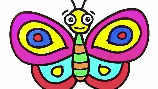 美丽卡通蝴蝶简笔画画法图片步骤_小小画家小动物简笔画:蝴蝶的手绘