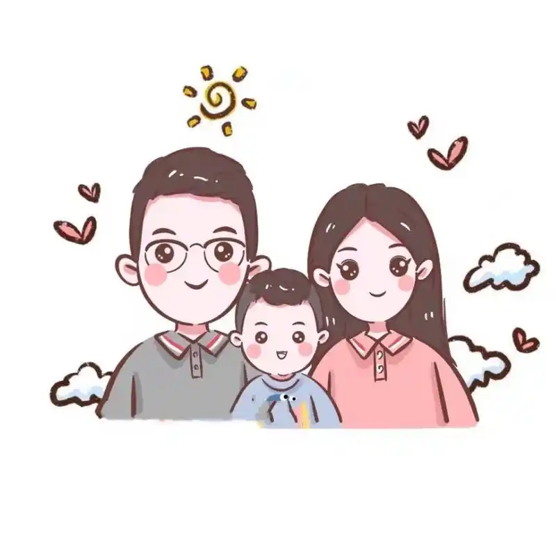 手绘头像,简笔画头像,全家福头像,卡通头像