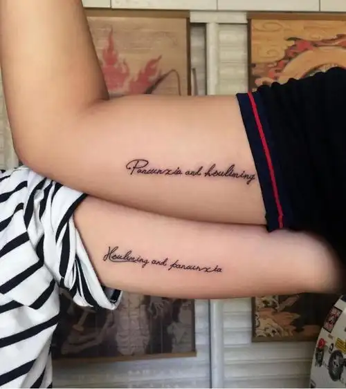 情侣字母一对_纹身图案手稿图片_磊子的纹身作品集