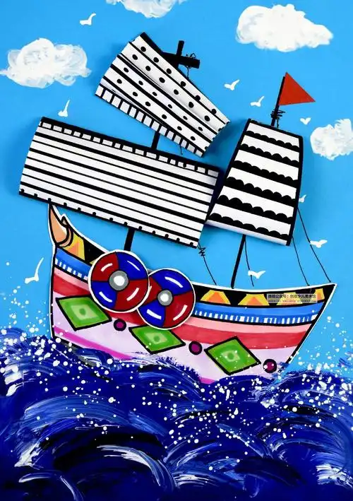 儿童创意美术  #美术  #线描  #绘画  #儿童画