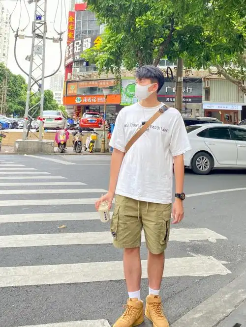 175cm微胖男生夏日工装短裤穿搭05