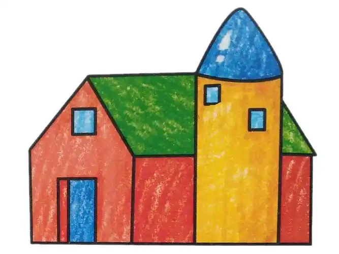 幼儿学画房子简笔画2