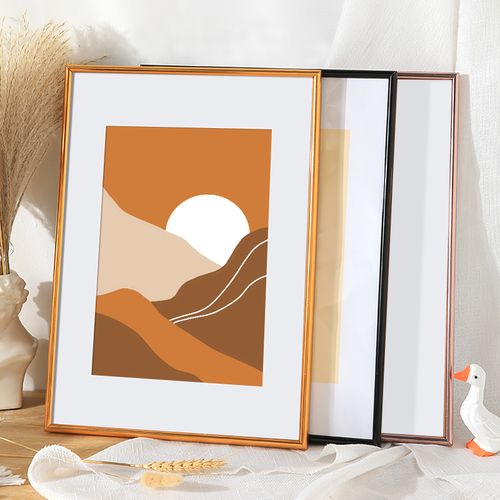 简约铝合金画框大尺寸细窄边相框挂墙金属框架a3装裱海报广告外框