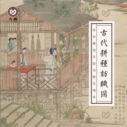 中国古代农民耕种耕作种田劳作蚕织纺织绘画高清电子图片设计素材