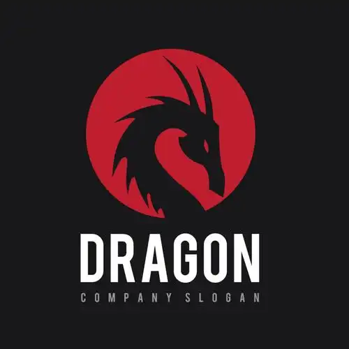 矢量黑色和金色龙形logo