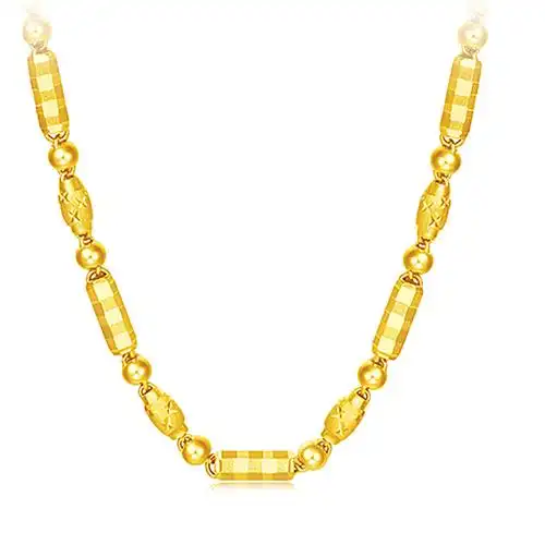 周大福 流金岁月足金黄金项链男士