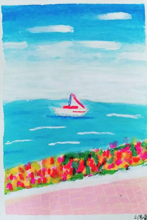 周日8:00-10:00《油画棒风景画》跟我学美术学校兰亭墨趣班2020.7.19