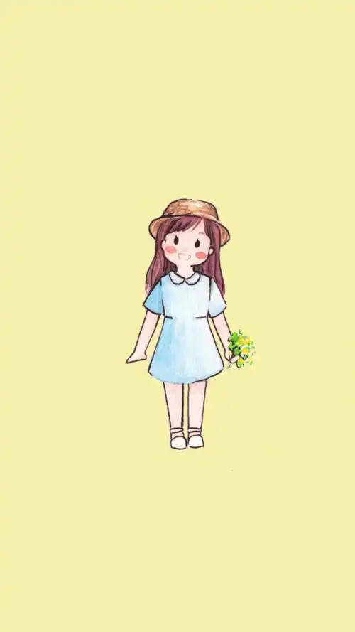 小清新卡通少女插画唯美高清手机壁纸