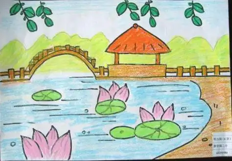 简笔画 美丽家乡小报我的美丽家乡儿童画大图儿童画阳光下 成长