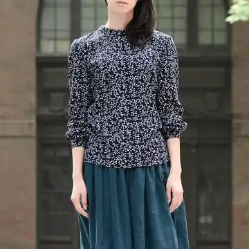 甜美【南枝向暖】2014年秋季百搭盘领复古精致复古文艺碎花衬衫