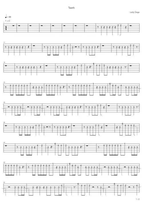 ladygagateeth吉他谱