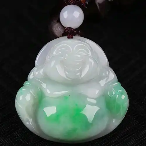 【45元券】冰种翡翠玉佛吊坠女a货翡翠绿吊坠真玉笑佛弥勒佛公女款