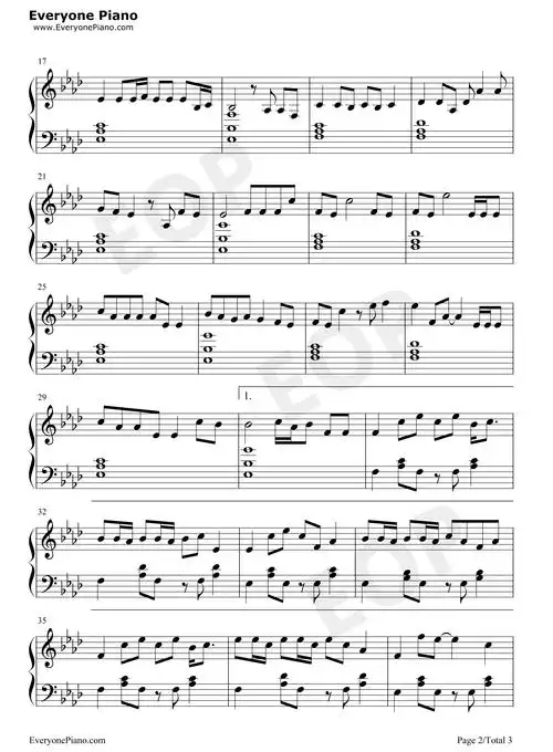 芒种-一想到你我就空恨别梦久-抖音热歌五线谱预览2