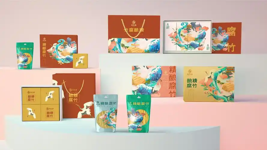 蓝色一页单品包装 | 素仙客,素味腐竹品牌包装设计_汤汤